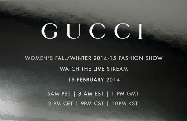 Watch Gucci Fall Winter 2014-15 live from Milan Fashion Week
